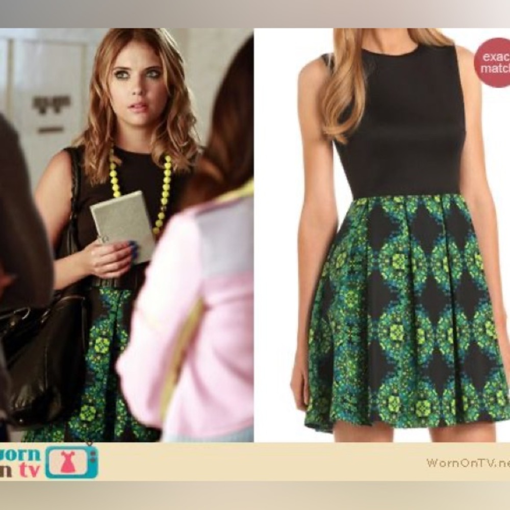 ASO Pretty Little Liars Hanna Marin Just Taylor Black Green Dress
